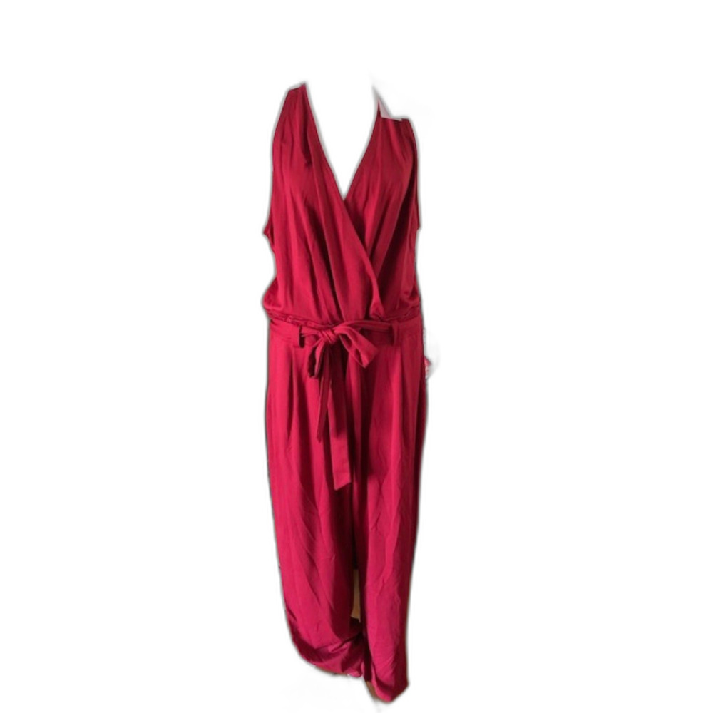 Halter Wrap Crimson Red Jumpsuit NWT